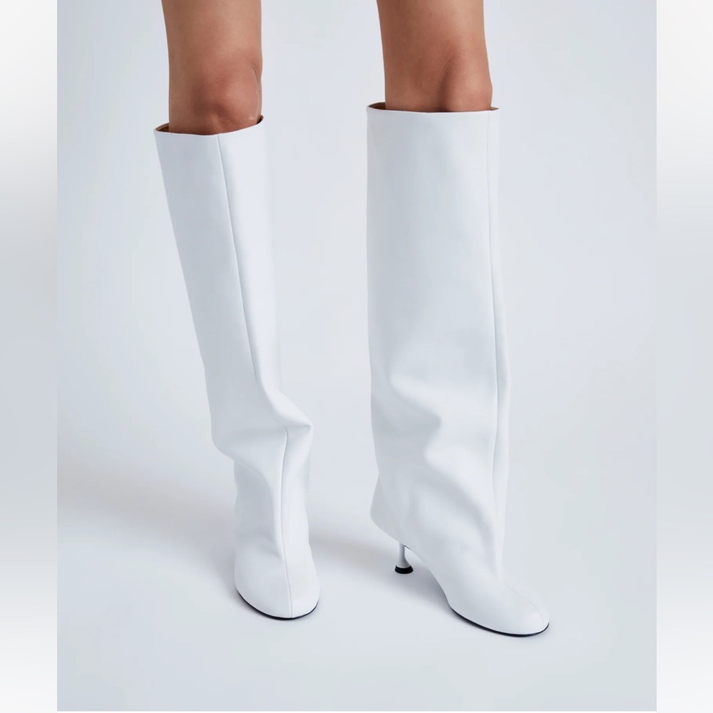 Proenza Shouler tee knee high boots baggy white nappa leather size 6 NWB runway - Picture 4 of 15